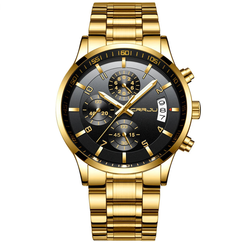 Relógio Masculino CRRJU Ignis Gold